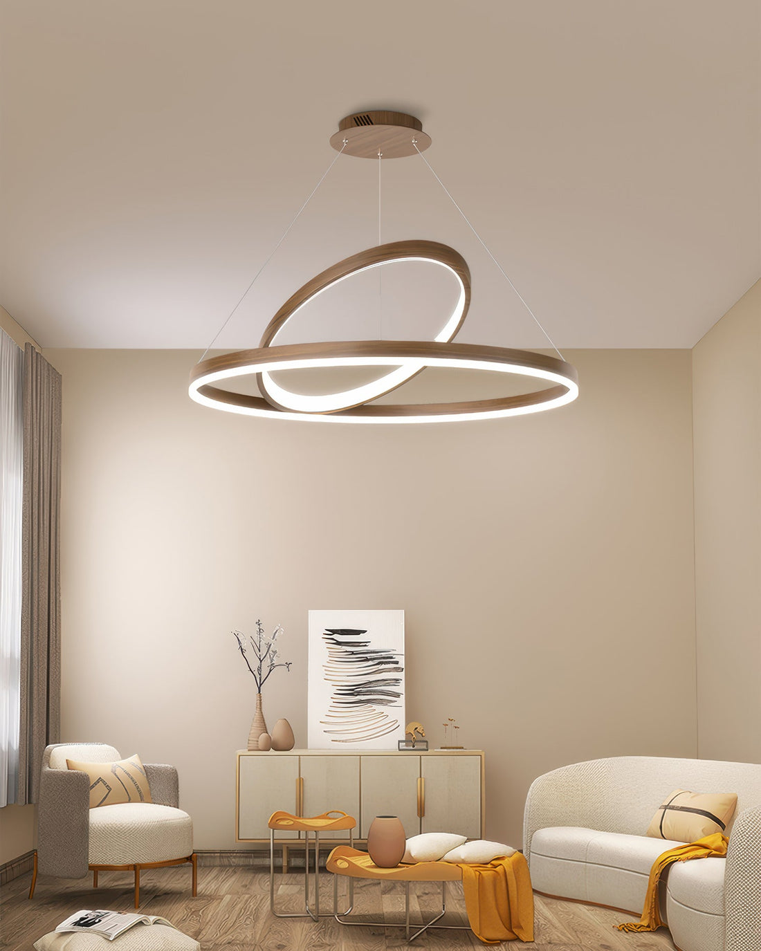 Chic Retro Wooden Orbit Chandelier