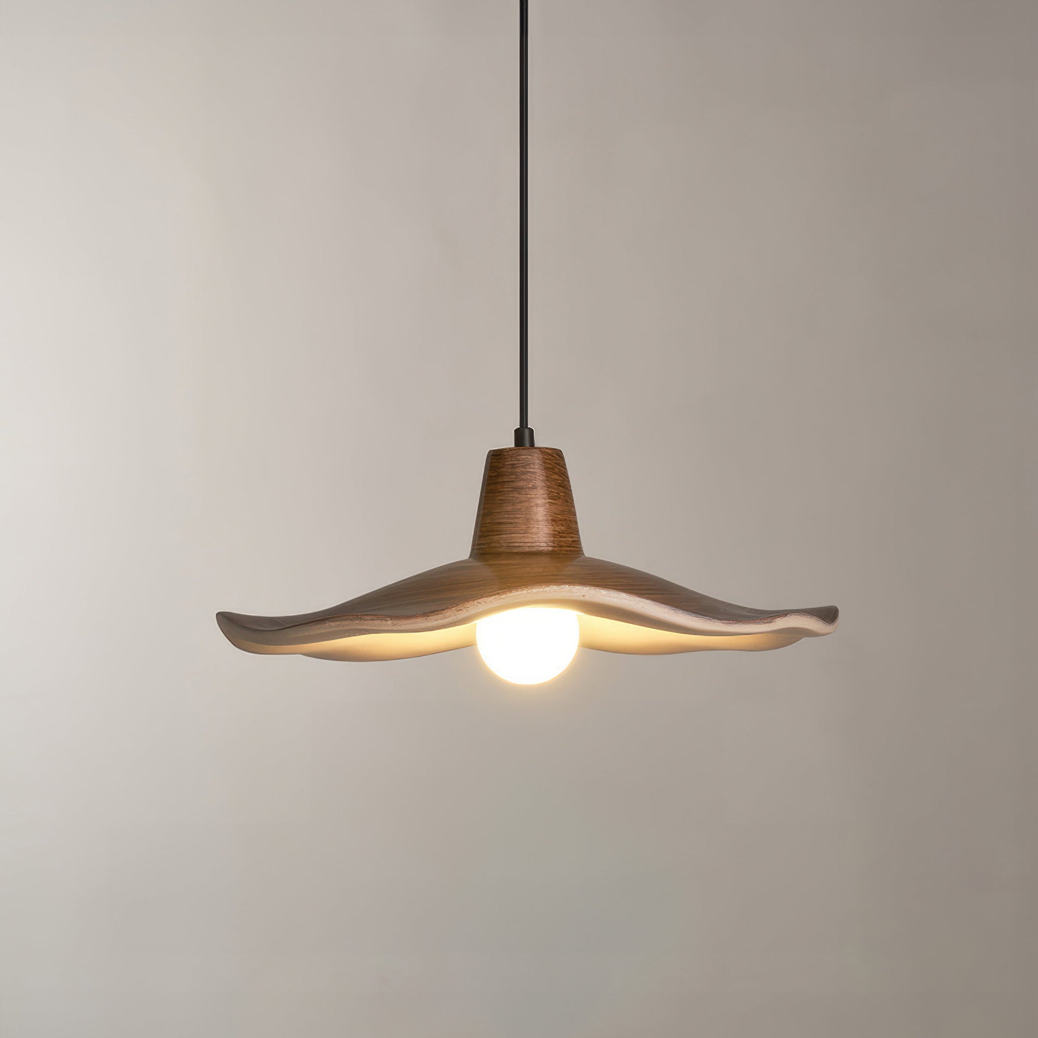 Simple Retro Wood Pendant Light Lampshade