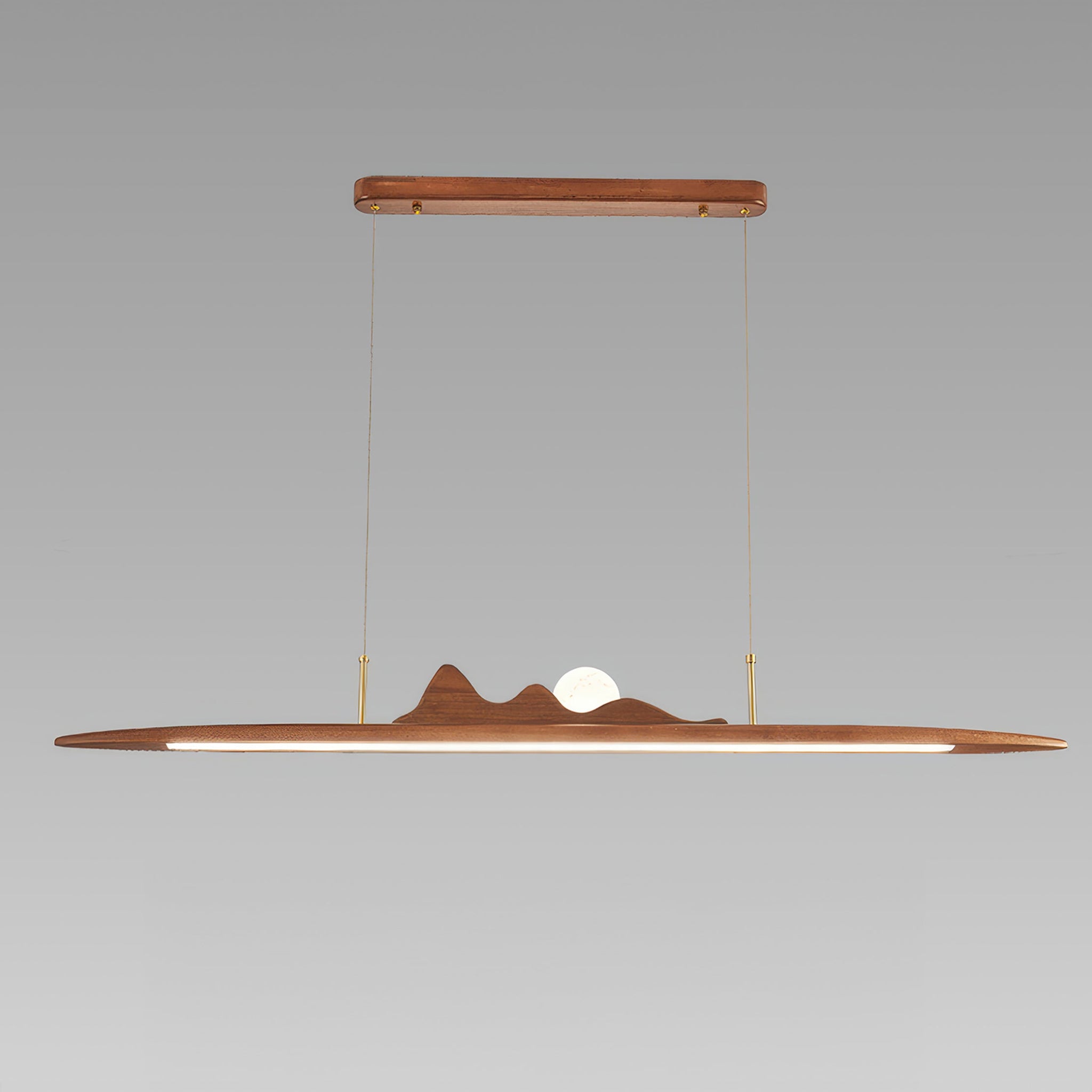 Wooden Strip Pendant Lamp Minimalist One Line Design