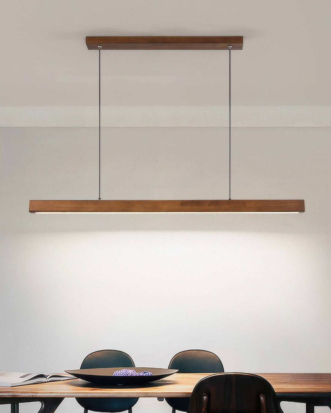 Minimalist Japanese Walnut Pendant Light