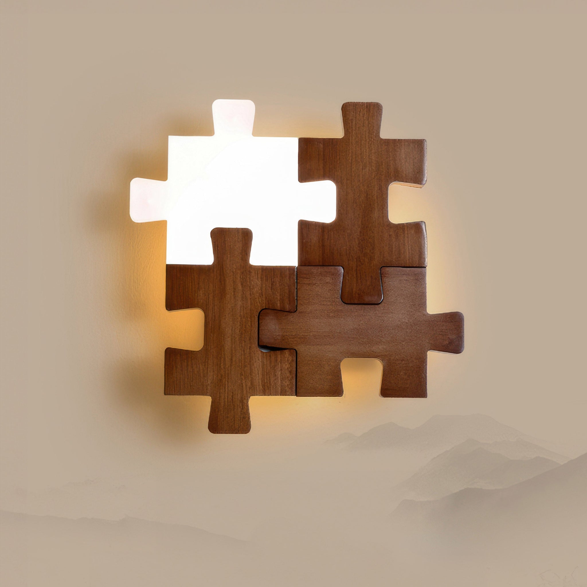 Nordic Wood Puzzles Light LED Wall Sconce Lamp