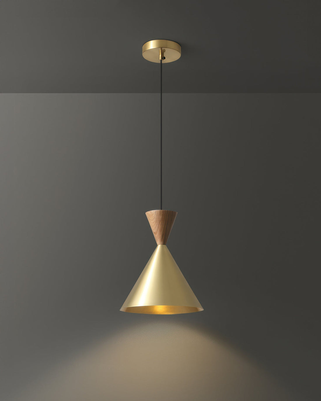 Modern Simplicity Walnut Bedside Pendant Lamp