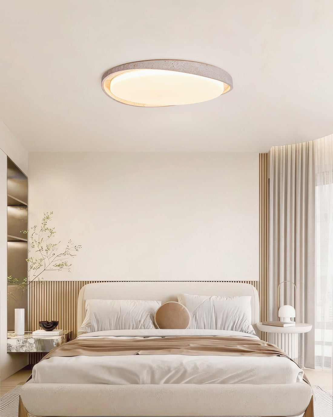 Refined Vintage Creamy Bedroom Ceiling Lamp